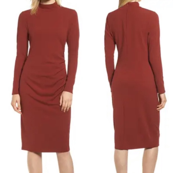 Chelsea28 Dresses & Skirts - NWT Chelsea 28 mock neck bodycon dress in maroon